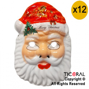 MASCARA PAPA NOEL PLASTICA x 12